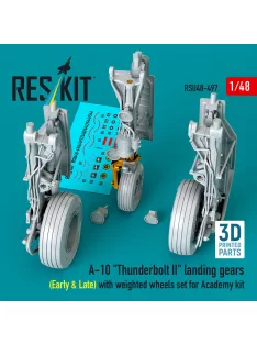   Reskit - A-10 Thunderbolt II landing gears (Early & Late) with weighted wheels set for Academy kit (Metal+3D Printed)