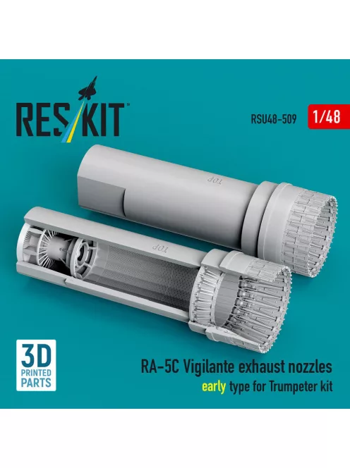 Reskit - RA-5C Vigilante exhaust nozzles early type for Trumpeter kit (3D Printed)