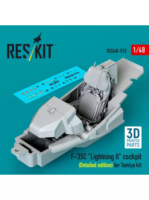 Reskit - F-35C Lightning II cockpit (Detailed edition) for Tamiya kit (3D Printed)