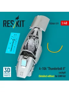   Reskit - A-10A Thunderbolt II cockpit (Detailed edition) for GWH kit (3D Printed)