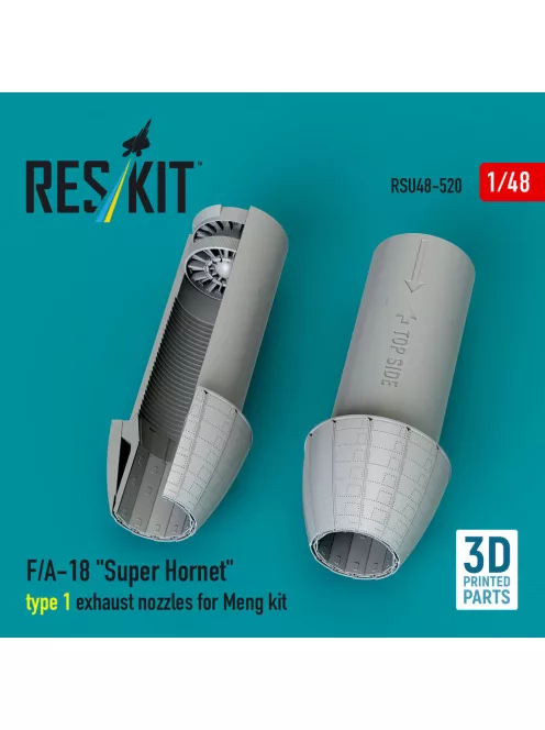 Reskit - F/A-18 Super Hornet type 1 exhaust nozzles for Meng kit (3D Printed)