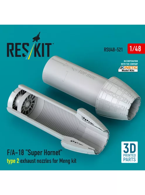 Reskit - F/A-18 Super Hornet type 2 exhaust nozzles for Meng kit (3D Printed)
