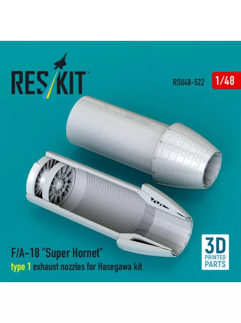 Reskit - F/A-18 Super Hornet type 1 exhaust nozzles for Hasegawa kit (3D Printed)