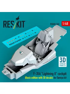   Reskit - F-35A Lightning II cockpit (Basic edition with 3D decals) for Tamiya kit (3D Printed)