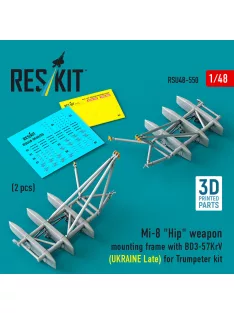   Reskit - Mi-8 Hip weapon mounting frame with BD3-57KrV for Trumpeter kit (UKRAINE Late) (2 pcs) (3D Printed)