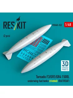   Reskit - Tornado F3/GR1/GR4 1500L underwing fuel tanks (riveted) (RAF/RSAF) (2 pcs) (3D Printed)
