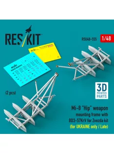   Reskit - Mi-8 Hip weapon mounting frame with BD3-57KrV for Zvezda kit (for UKRAINE only / Late) (2 pcs) (3D Printed)