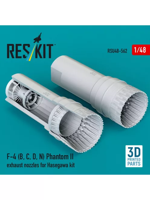 Reskit - F-4 (B C D N) Phantom II exhaust nozzles for Hasegawa kit (3D Printed)