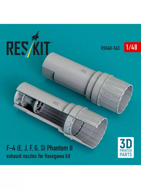 Reskit - F-4 (E J F G S) Phantom II exhaust nozzles for Hasegawa kit (3D Printed)