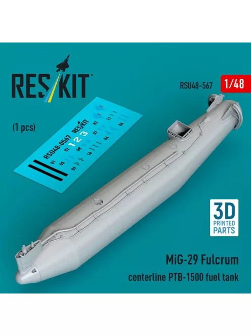Reskit - MiG-29 Fulcrum centerline PTB-1500 fuel tank (1 pcs) (3D Printed)