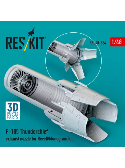 Reskit - F-105 Thunderchief exhaust nozzle for Revell/Monogram kit (3D Printed)