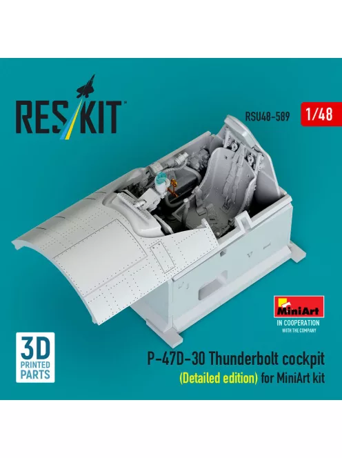 Reskit - P-47D-30 Thunderbolt cockpit (Detailed edition) for MiniArt kit (3D Printed)