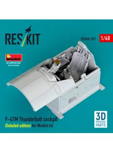   Reskit - P-47M Thunderbolt cockpit (Detailed edition) for MiniArt kit (3D Printed)