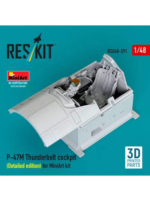 Reskit - P-47M Thunderbolt cockpit (Detailed edition) for MiniArt kit (3D Printed)