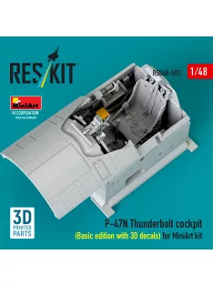   Reskit - P-47N Thunderbolt cockpit (Basic edition with 3D decals) for MiniArt kit (3D Printed)