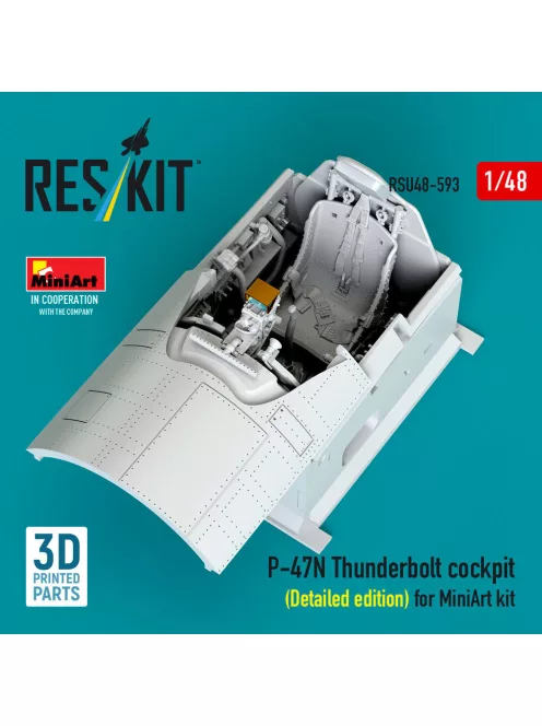 Reskit - P-47N Thunderbolt cockpit (Detailed edition) for MiniArt kit (3D Printed)