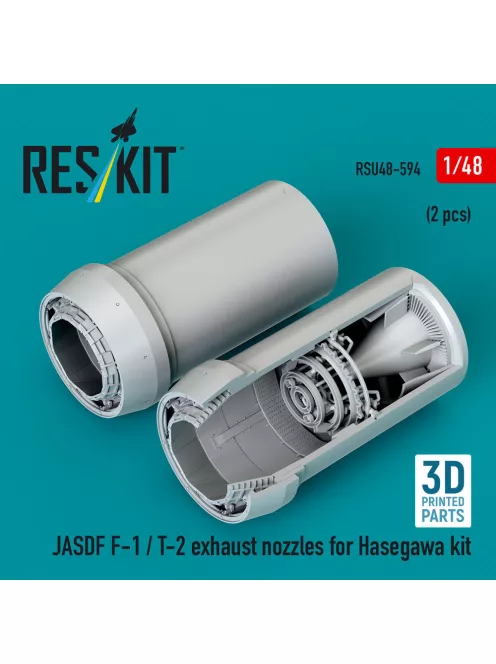 Reskit - JASDF F-1 / T-2 exhaust nozzles for Hasegawa kit (3D Printed)