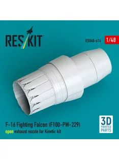   Reskit - F-16 Fighting Falcon (F100-PW-229) open exhaust nozzle for Kinetic kit (3D Printed)