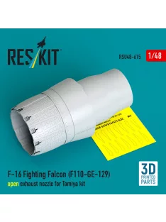   Reskit - F-16 Fighting Falcon (F110-GE-129) open exhaust nozzle for Tamiya kit (3D Printed)
