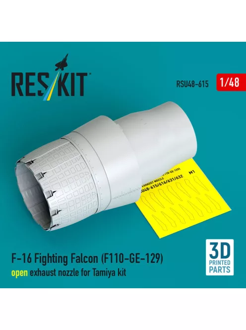 Reskit - F-16 Fighting Falcon (F110-GE-129) open exhaust nozzle for Tamiya kit (3D Printed)