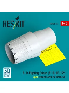   Reskit - F-16 Fighting Falcon (F110-GE-129) open exhaust nozzle for Kinetic kit (3D Printed)