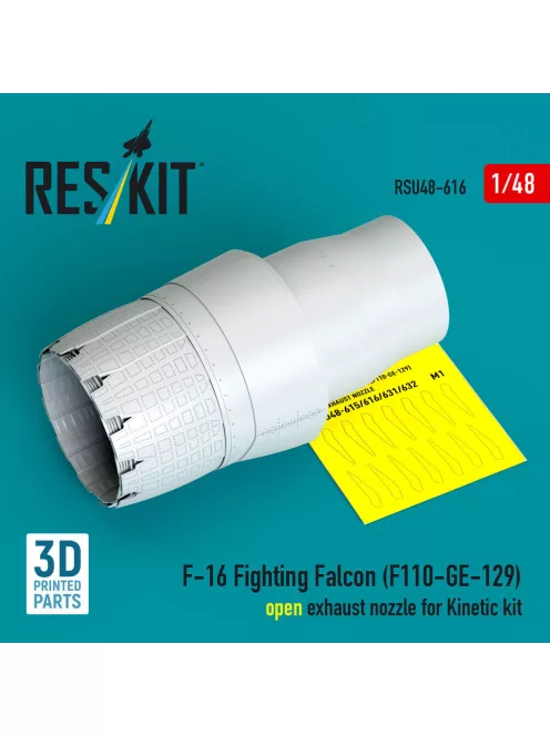 Reskit - F-16 Fighting Falcon (F110-GE-129) open exhaust nozzle for Kinetic kit (3D Printed)