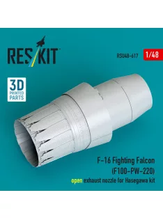   Reskit - F-16 Fighting Falcon (F100-PW-220) open exhaust nozzle for Hasegawa kit (3D Printed)