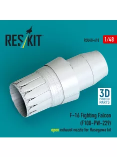   Reskit - F-16 Fighting Falcon (F100-PW-229) open exhaust nozzle for Hasegawa kit (3D Printed)