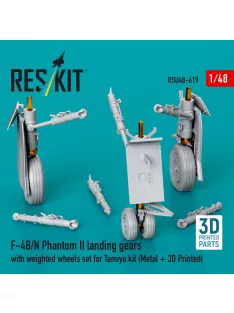  Reskit - F-4B/N Phantom II landing gears with weighted wheels set for Tamiya kit (Metal + 3D Printed)