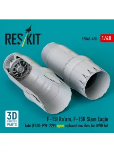   Reskit - F?15I Ra'am F?15K Slam Eagle late (F100-PW-229) open exhaust nozzles for GWH kit (3D Printed)