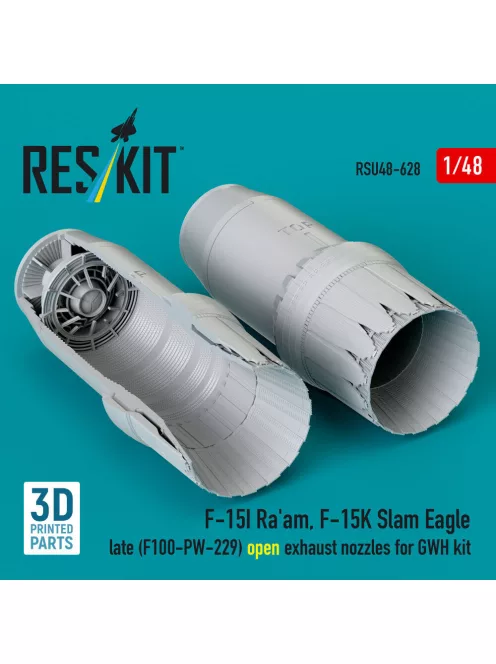 Reskit - F?15I Ra'am F?15K Slam Eagle late (F100-PW-229) open exhaust nozzles for GWH kit (3D Printed)