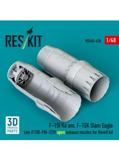   Reskit - F?15I Ra'am F?15K Slam Eagle late (F100-PW-229) open exhaust nozzles for Revell kit (3D Printed)