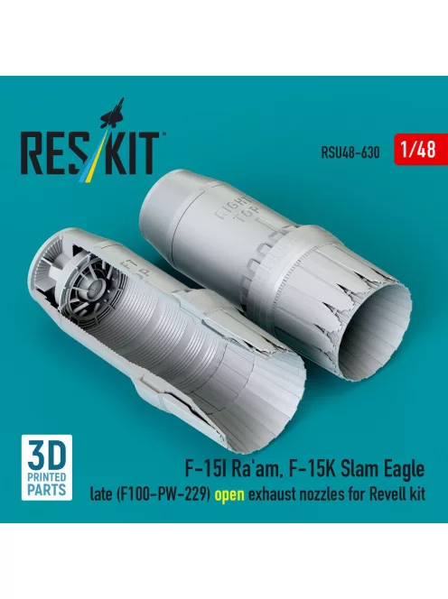 Reskit - F?15I Ra'am F?15K Slam Eagle late (F100-PW-229) open exhaust nozzles for Revell kit (3D Printed)