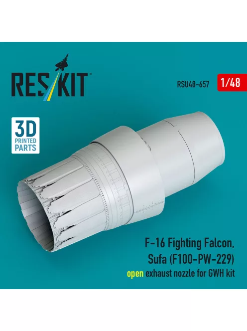 Reskit - F-16 Fighting Falcon Sufa (F100-PW-229) open exhaust nozzles for GWH kit (3D Printed)