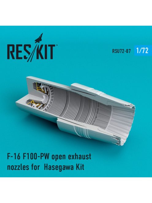 Reskit - F-16 "Fighting Falcon" F100-PW open exhaust nozzles for Hasegawa kit (1/72)