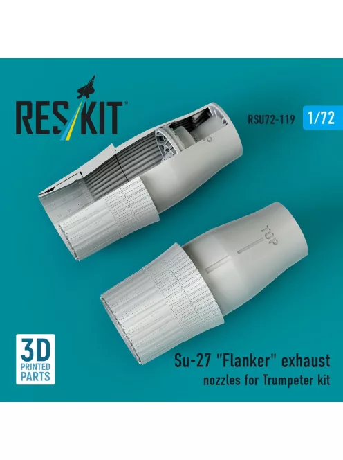 Reskit - Su-27 Flanker exhaust nozzles for Trumpeter kit (3D Printed)