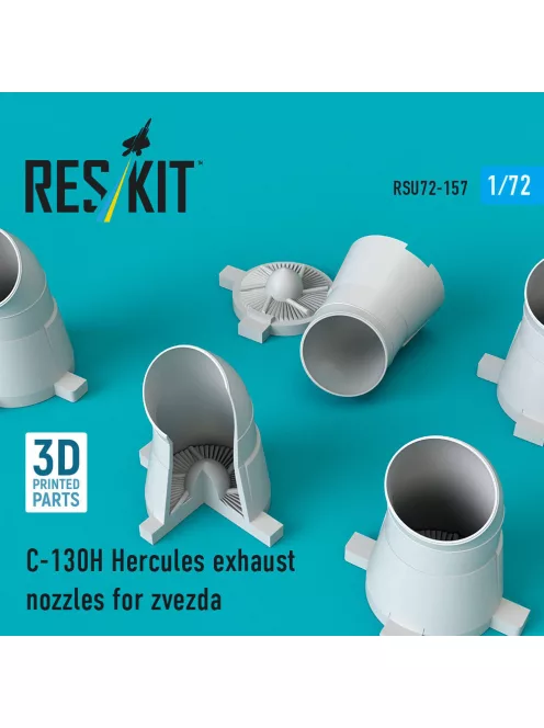 Reskit - C-130H Hercules exhaust nozzles for Zvezda kit (3D Printed)