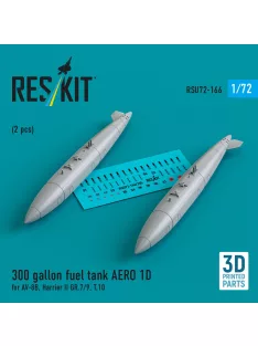   Reskit - 300 gallon fuel tank AERO 1D for AV-8B, Harrier II GR.7/9, T.10 (2 pcs) (3D Printed)