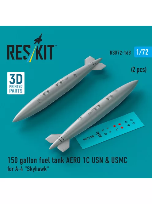 Reskit - 150 gallon fuel tank AERO 1C USN & USMC for A-4 Skyhawk (2 pcs) (3D Printed)