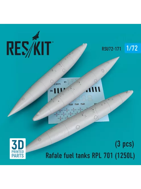Reskit - Rafale fuel tanks RPL 701 (1250L) (3 pcs) (3D Printed)