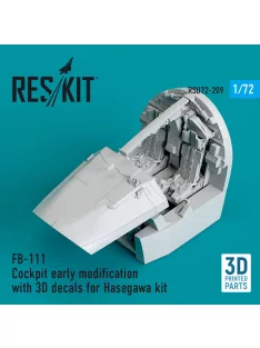   Reskit - FB-111 Cockpit early modification with 3D decals for Hasegawa kit (3D Printed)