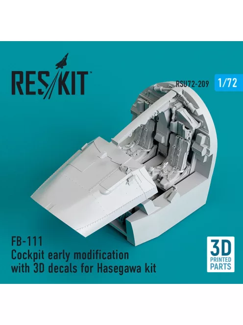 Reskit - FB-111 Cockpit early modification with 3D decals for Hasegawa kit (3D Printed)