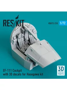   Reskit - EF-111 Cockpit with 3D decals for Hasegawa kit (3D Printed)