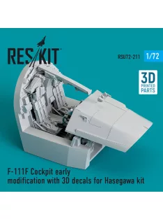  Reskit - F-111F Cockpit early modification with 3D decals for Hasegawa kit (3D Printed)