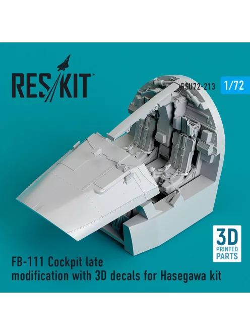 Reskit - FB-111 Cockpit late modification with 3D decals for Hasegawa kit (3D Printed)