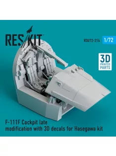  Reskit - F-111F Cockpit late modification with 3D decals for Hasegawa kit (3D Printed)