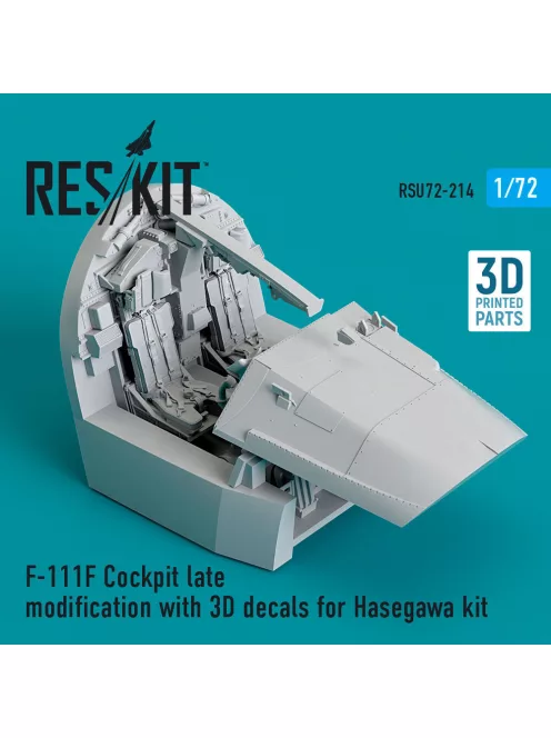 Reskit - F-111F Cockpit late modification with 3D decals for Hasegawa kit (3D Printed)