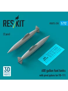   Reskit - 600 gallon fuel tanks with pivot pylons for FB-111 (2 pcs) (3D Printed)