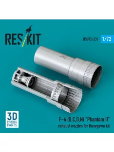   Reskit - F-4 (B, C, D, N) Phantom II exhaust nozzles for Hasegawa kit (3D Printed)