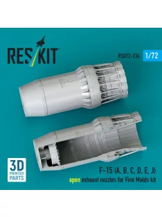   Reskit - F?15 Eagle/Strike Eagle (A,B,C,D,E early,J) F100-PW-220 open exhaust nozzles for Fine Molds kit (3D Printed)